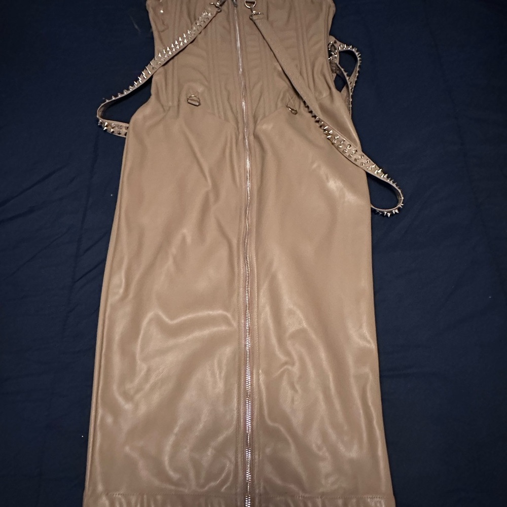 Elegant Tan Midi Dress